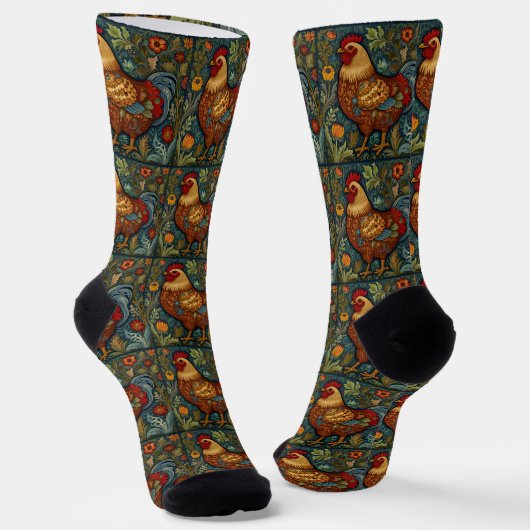 Retro-Chic-Boho-Huhn-Hahn  Socken (Gewinkelt)