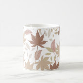 Retro Chic Brown Beige Ahorn Blätter Gemütlicher H Kaffeetasse (Mittel)