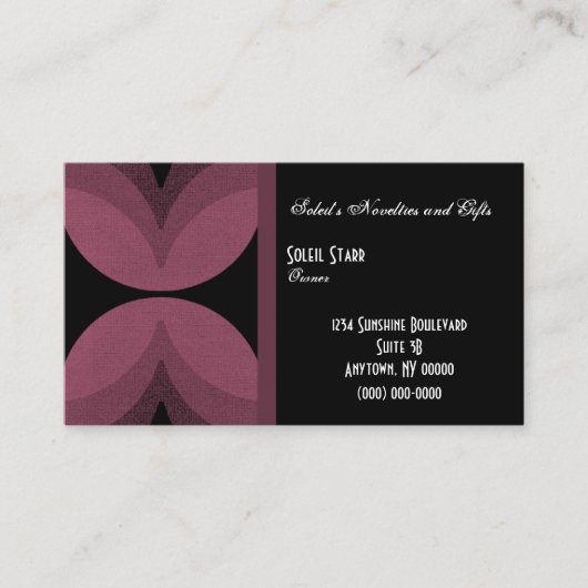 Retro Chic Business Card, Burgund Wein Visitenkarte (Vorderseite)