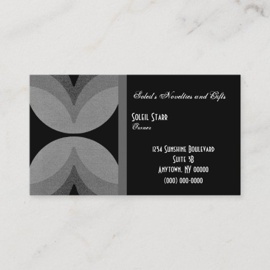 Retro Chic Business Card, grau Visitenkarte (Vorderseite)