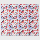 Retro Chic Christmas Bullfinch Birds Holiday Gift Geschenkpapier (Flach)