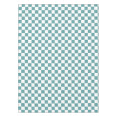 Retro Chic Cool Cadet Blau Schachbrettmuster Tischdecke (Vorderseite)