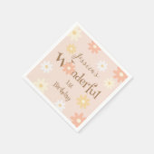 Retro Chic Daisy Blume Niedlich Einmal Geburtstag Serviette (Ecke)