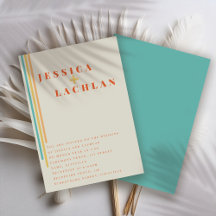 Retro Chic Design mit farbenfrohen Streifen Hochze