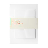 Retro Chic Design mit farbenfrohen Streifen Hochze Einladungsbanderole (Vorderseite Beispiel)