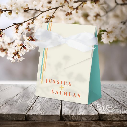 Retro Chic Design mit farbenfrohen Streifen Hochze Geschenkschachtel