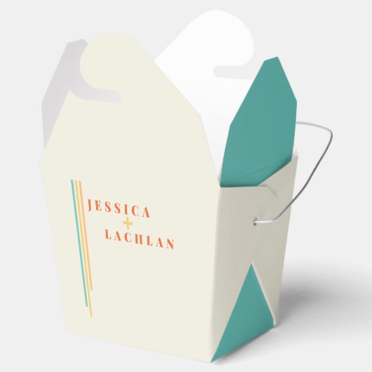 Retro Chic Design mit farbenfrohen Streifen Hochze Geschenkschachtel (Geöffnet)