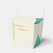 Retro Chic Design mit farbenfrohen Streifen Hochze Geschenkschachtel (Vorderseite)
