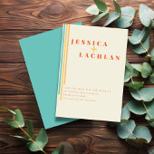 Retro Chic Design mit farbenfrohen Streifen Hochze Save The Date