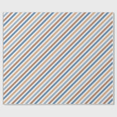 Retro Chic Diagonal Strip Wrapping Paper Geschenkpapier (Flach)
