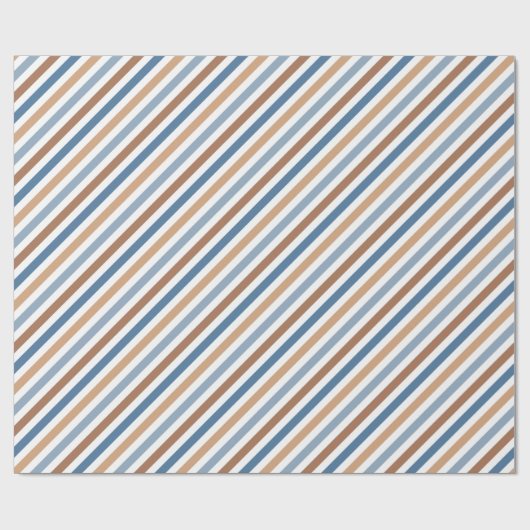 Retro Chic Diagonal Strip Wrapping Paper Geschenkpapier (Flach)