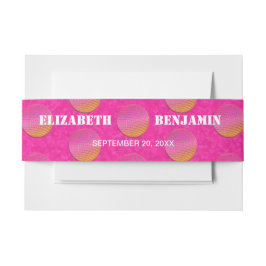Retro Chic Disco Balls Hot Pink und Orange Wedding Einladungsbanderole