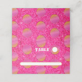 Retro Chic Disco Balls Hot Pink und Orange Wedding Platzkarte (Außenseite Aufgefaltet)