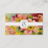 Retro Chic Elegante Rosa Vintage Blumenprirosen Visitenkarte (Rückseite)