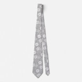 Retro-Chic-elegante-weiße-Blumen-Kunst-Muster Krawatte (Vorderseite)