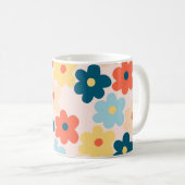 Retro Chic farbenfroh floral Vibrant Y2K Inspirier Kaffeetasse (VorderseiteRechts)