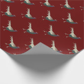 Retro chic fasant vogel Merlot Red Wrapping Papier Geschenkpapier (Ecke)