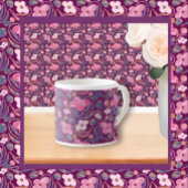 Retro Chic Floral Muster Espressotasse