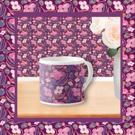 Retro Chic Floral Muster Espressotasse