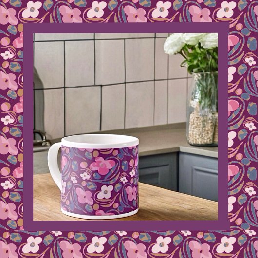 Retro Chic Floral Muster Espressotasse