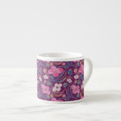 Retro Chic Floral Muster Espressotasse (Vorderseite Rechts)