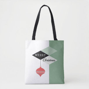 Retro Chic Frohe Weihnachten Farbblock-Muster Tasche