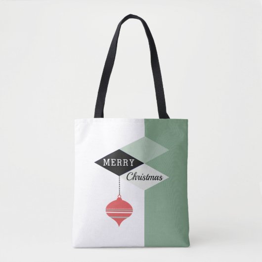 Retro Chic Frohe Weihnachtsfarbenblockmuster Tasche (Vorderseite)