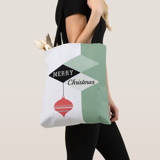 Retro Chic Frohe Weihnachtsfarbenblockmuster Tasche (Von Nahem)