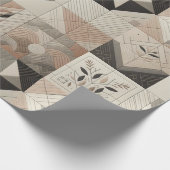Retro Chic Geometric Elegantes Tribal Muster Geschenkpapier (Ecke)