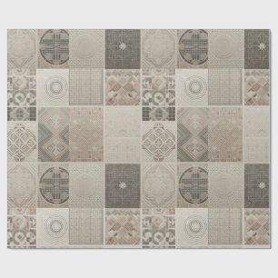 Retro Chic Geometric Elegantes Tribal Muster Geschenkpapier