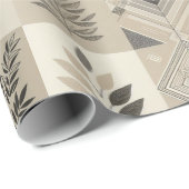 Retro Chic Geometric Elegantes Tribal Muster Geschenkpapier (Rolleneckpunkt)