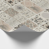 Retro Chic Geometric Elegantes Tribal Muster Geschenkpapier (Ecke)