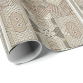 Retro Chic Geometric Elegantes Tribal Muster Geschenkpapier (Rolleneckpunkt)