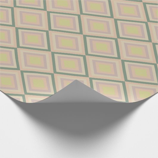 Retro Chic Geometric Lemon Pastel Geschenkpapier (Ecke)
