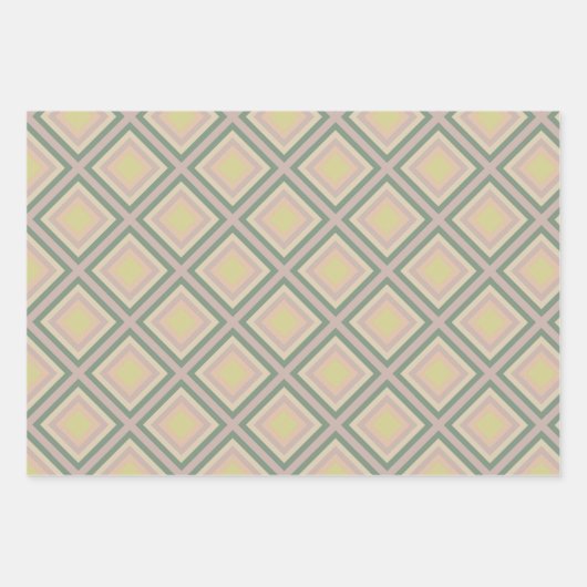 Retro Chic Geometric Lemon Pastel Geschenkpapier Set (Vorderseite 2)