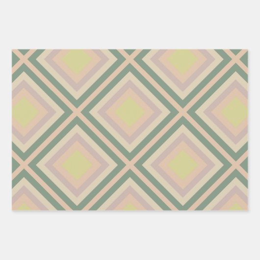 Retro Chic Geometric Lemon Pastel Geschenkpapier Set (Vorderseite)