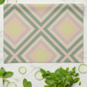 Retro Chic Geometric Lemon Pastel Geschirrtuch (Gefaltet)