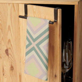 Retro Chic Geometric Lemon Pastel Geschirrtuch