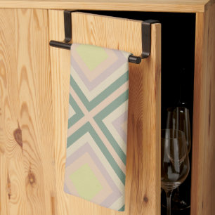 Retro Chic Geometrisch Zitronen Pastell Geschirrtuch