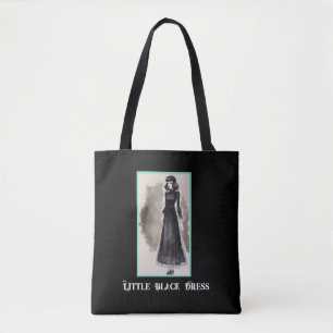 Retro Chic Goth Little Black Dress LBD Tote Bag Tasche
