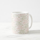 Retro Chic Green Pink Floral Kaffeetasse (VorderseiteRechts)