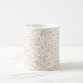 Retro Chic Green Pink Floral Kaffeetasse (Mittel)