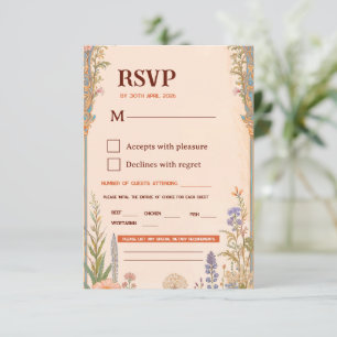 Retro-Chic-Hochzeits-Antwortkarte RSVP Karte