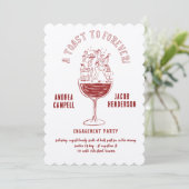 Retro-Chic-Hochzeitseinladung Einladung (Stehend Vorderseite)