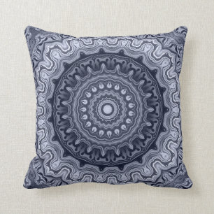 Retro Chic Hübscher blauer marmorierter persischer Kissen