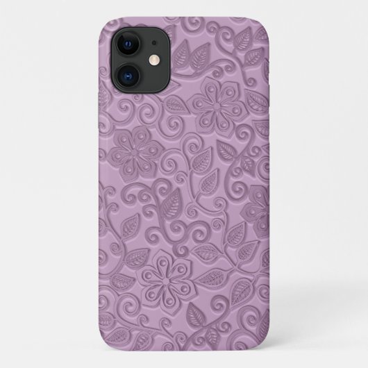 Retro Chic Imitate Rosa Leder Blumenmuster Case-Mate iPhone Hülle (Rückseite)