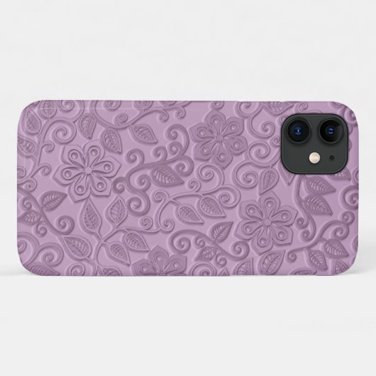 Retro Chic Imitate Rosa Leder Blumenmuster Case-Mate iPhone Hülle (Rückseite (Horizontal))