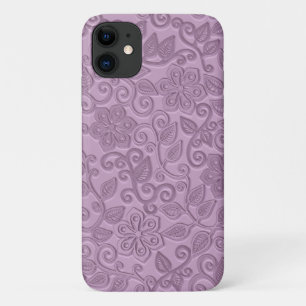 Retro-Chic-Kunstblumenmuster aus falschem rosa Led Case-Mate iPhone Hülle