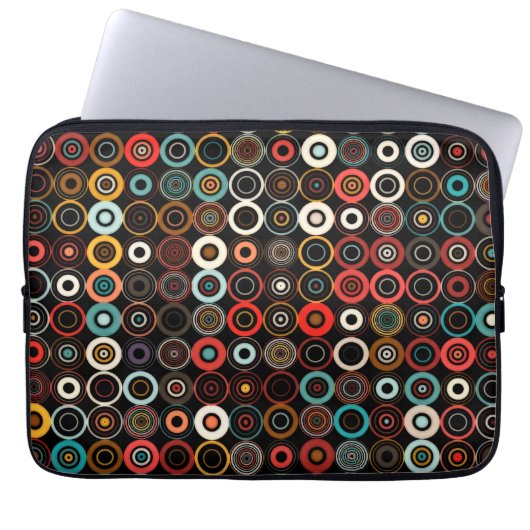 Retro Chic Laptop-Sieb: Boho Circles in Style Laptopschutzhülle (Vorderseite)