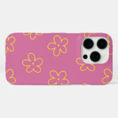 Retro Chic Lila & gelb Blumenmuster Case-Mate iPhone Hülle (Rückseite (Horizontal))